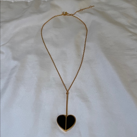 KATE SPADE - Heritage Linear Heart Swing Necklace in Black - Picture 3 of 5
